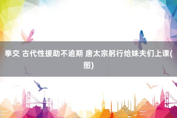 拳交 古代性援助不逾期 唐太宗躬行给妹夫们上课(图)