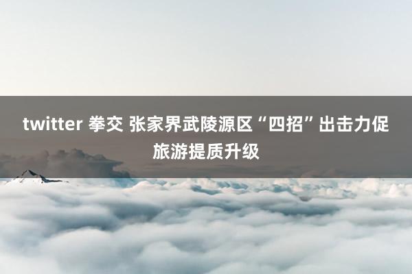 twitter 拳交 张家界武陵源区“四招”出击力促旅游提质升级