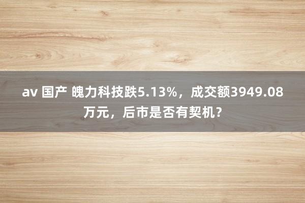 av 国产 魄力科技跌5.13%，成交额3949.08万元，后市是否有契机？