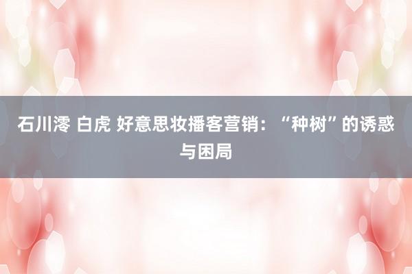 石川澪 白虎 好意思妆播客营销：“种树”的诱惑与困局